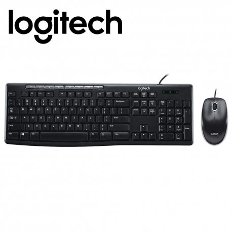 Logitech MK200 Media Desktop Wired Keyboard Mouse Combo (920-002693)