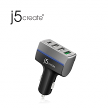 j5create JUPV41 24W 4-Port USB QC 3.0 Car Charger