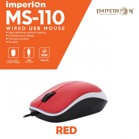 Imperion MS-110 USB Wired 1000dpi Optical Mouse