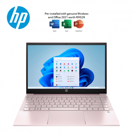 HP Pavilion 14-dv2027TU 14" FHD Laptop Tranquil Pink ( i7-1255U, 8GB, 512GB SSD, Intel, W11, HS )