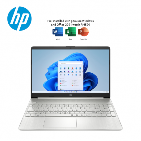 HP 15s-fq2669TU 15.6" FHD Laptop Natural Silver ( i3-1115G4, 8GB, 512GB SSD, Intel, W11, HS )