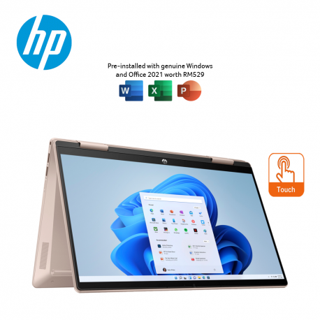 HP Pavilion x360 14-ek0102TU 14" FHD Touch 2-in-1 Laptop Rose Gold ( i5-1235U, 8GB, 512GB, Intel, W11, HS )