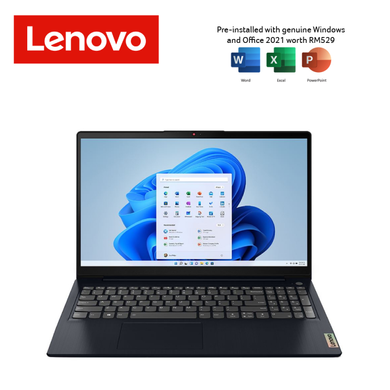 Lenovo IdeaPad 3 15IAU7 82RK004EMJ '' FHD Laptop Abyss Blue ( i3-1215U,  8GB, 256GB SSD, Intel, W11, HS ) : NB Plaza