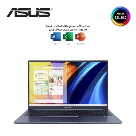 Asus VivoBook 15X OLED M1503Q-AMA161WS 15.6'' 2.8K Laptop Quiet Blue ( Ryzen 5 5600H, 8GB, 512GB SSD, ATI, W11, HS )