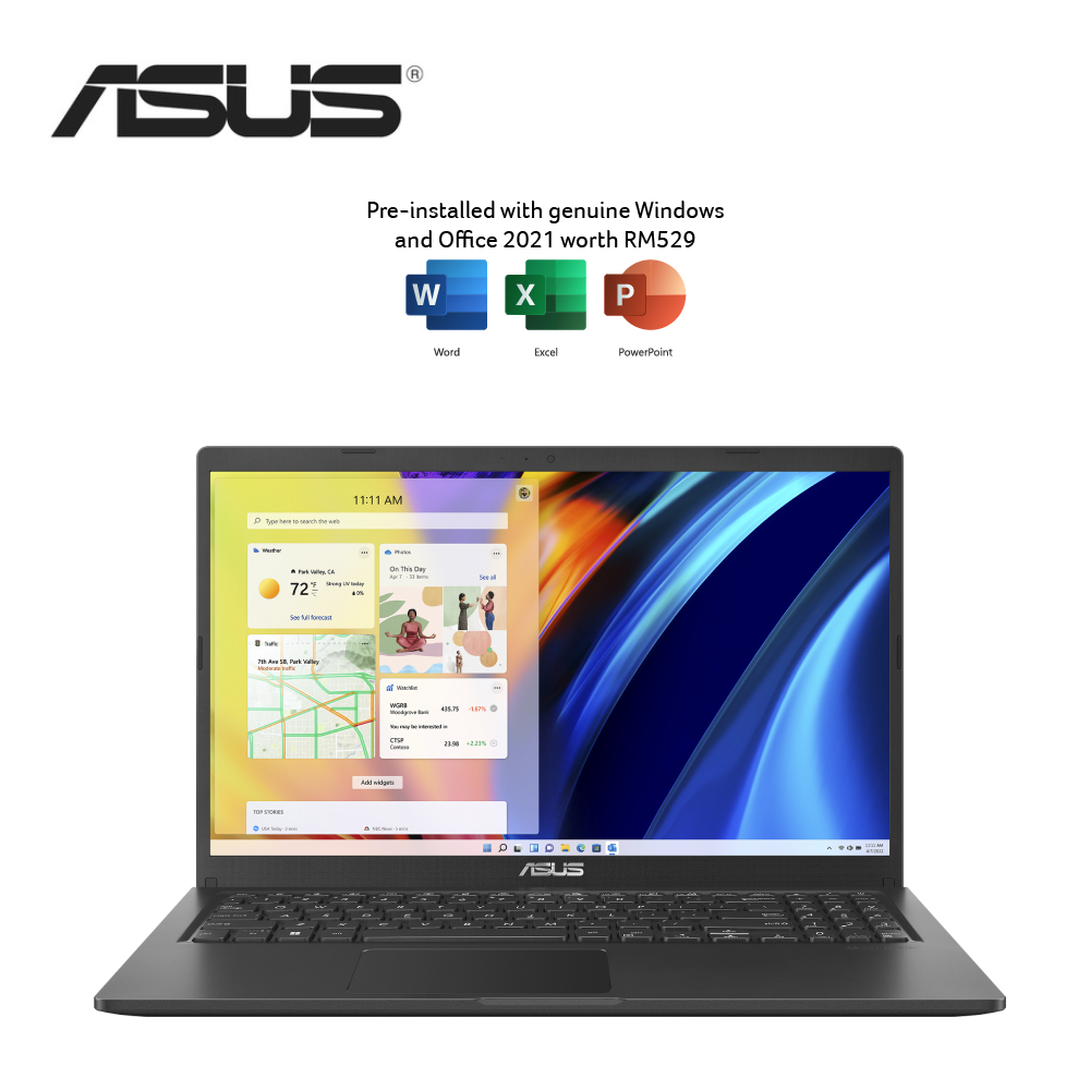 Asus 15 A1500E-AEJ2480WS 15.6'' FHD Laptop Indie Black ( i3-1115G4, 4GB, 512GB SSD, Intel, HS ) : NB Plaza