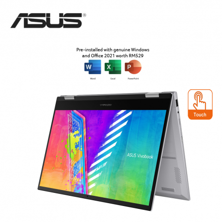 Asus VivoBook Go 14 Flip TP1401K-AEC131WS 14'' FHD Touch 2-in-1 Laptop ( Celeron N4500, 8GB, 256GB SSD, Intel, W11, HS )