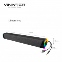 Vinnfier Hyperbar U30 BT Usb Powered Soundbar Black