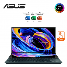 Asus Zenbook Pro Duo 15 OLED UX582Z-WH2015XS 15.6" 4K Touch Laptop ( i9-12900H, 32GB, 1TB SSD, RTX3070Ti 8GB, W11P, HS )