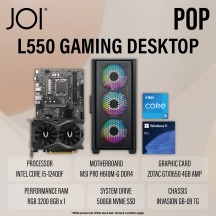 JOI POP L550 GAMING PC ( i5-12400F, 16GB, 500GB, GTX1650 4GB, W11P )