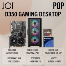 JOI POP D350 GAMING PC ( RYZEN 3 4100, 8GB, 500GB, GTX1650 4GB, W11P )