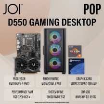 JOI POP D550 GAMING PC ( RYZEN 5 5500, 8GB, 500GB, GTX1650 4GB, W11P )