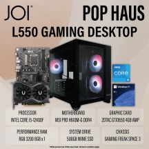 JOI POP HAUS L550 GAMING PC ( i5-12400F, 8GB, 500GB, GTX1650 4GB, W11P )