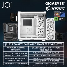JOI WITH GIGABYTE D7770T WHITE GAMING PC ( RYZEN 7 7800X3D, 32GB, 1TB, RTX4070TI 12GB, W11P )