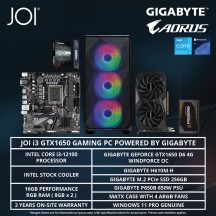 JOI WITH GIGABYTE L350 GAMING PC ( CORE i3-12100, 16GB, 256GB, GTX1650 4GB, W11P )