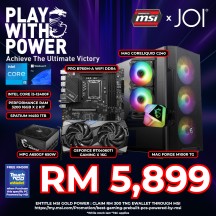 JOI GAMING PC POWERED BY MSI ( CORE i5-12400F, 32GB, 1TB, RTX4060TI 16GB, W11P )