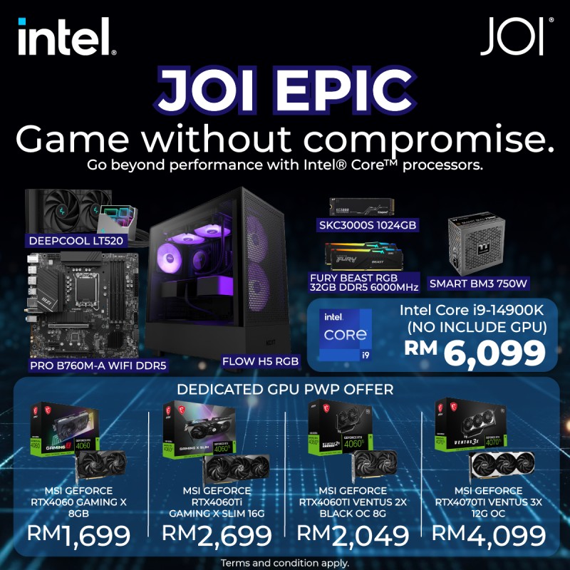 JOI EPIC INTEL 14TH GEN PC ( CORE I9-14900K, 32GB, 1TB ) : NB Plaza