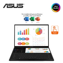 Asus Zenbook Duo 14 OLED UX8406M-APZ032WS 14" 3K Touch Laptop Inkwell Gray ( CU7-155H, 32GB, 1TB, Intel Arc, W11, HS )