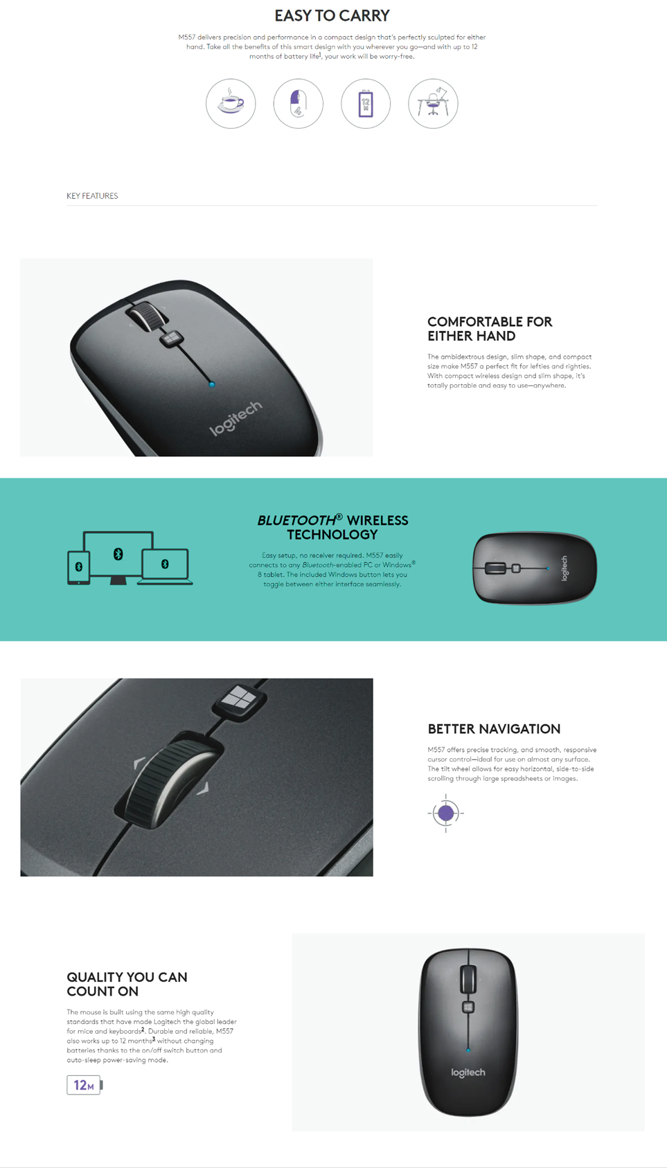 Logitech Portable Bluetooth Mouse (910-003960) : NB Plaza